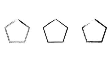 ilustración de diseño de vector de trazo de pincel hexagonal aislado sobre fondo blanco