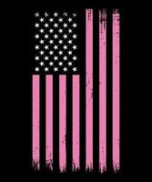 bandera americana del grunge, bandera americana angustiada, bandera americana de color rosa, plantilla de vector libre de bandera de concienciación sobre el cáncer de mama