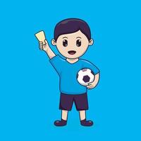 child playing football illustration vector