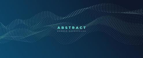 Abstract banner background with dynamic wavy particle