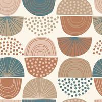 Neutral seamless pattern with hand drawn abstract shapes. Contemporary background in collage style. Vector illustration