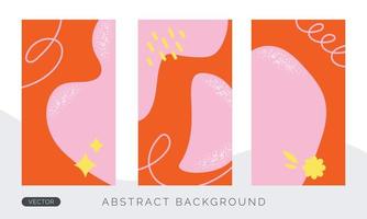 Vertical colored background set for social media stories or wallpaper phone. Abstract vector design