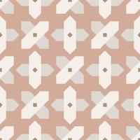 Seamless pattern neutral geometric flowers. Simple floral background. Vector illustration.