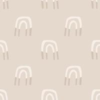 Seamless pattern with beige rainbow. Simple neutral minimal background. Vector illustration.
