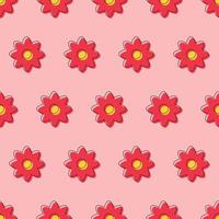 Geometric flower seamless pattern. Simple floral background. Vector illustration.