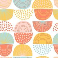 Colorful seamless pattern with hand drawn abstract shapes. Contemporary background in collage style. Vector illustration