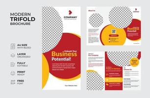 Creative and modern corporate business trifold brochure multipurpose template vector