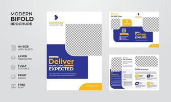 Creative and modern corporate business bifold brochure multipurpose template vector