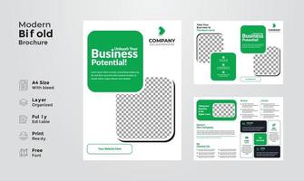 Creative and modern corporate business bifold brochure multipurpose template vector