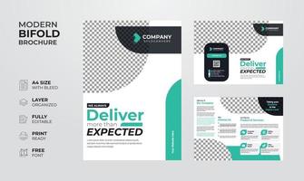 Creative and modern corporate business bifold brochure multipurpose template vector