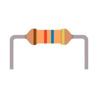 Resistor small flat vector parts components electronic circuit. Microchip computer server icon view