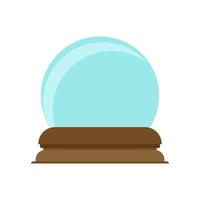 decoración de bolas de cristal icono de vector de símbolo de cristal mágico. futuro cajero de esfera azul brillante. globo de nieve orbe de fantasía