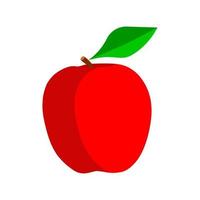 Apple red natural vegetarian vitamin symbol vector icon. Fruit raw plant food leaf. Orchard ripe flat ingredient shape