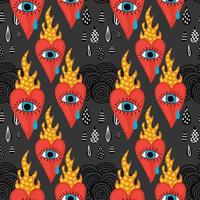 sacred heart seamless pattern design for cute wrapping paper vector