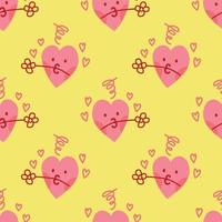 Vector de diseño de patrones sin fisuras de corazones lindos para fondo de papel tapiz de San Valentín