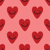 Vector de diseño de patrones sin fisuras de corazones lindos para San Valentín