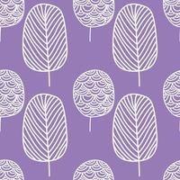cute doodle trees seamless patern design vector