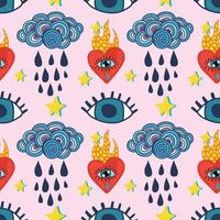 sacred heart seamless pattern cute design for wrapping paper vector