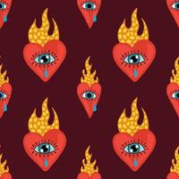 sacred heart seamless pattern design for wrapping paper vector