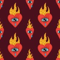 sacred heart seamless pattern design for wrapping paper vector