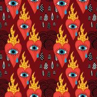 sacred heart seamless cute pattern design for wrapping paper vector