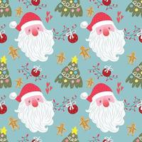 cute santa chrismas seamless pattern vector