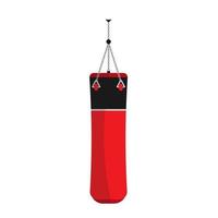 Punching bag sport boxing training vector icon. Gym fight equipment ring exercise. Club knockout effort sign
