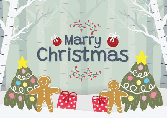 cute chrismas banner design vector on blue background