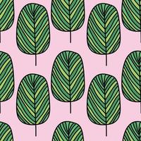 cute doodle trees seamless patern design vector