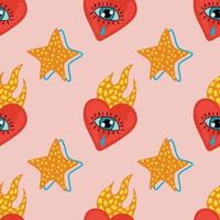 sacred heart cute seamless pattern design for wrapping paper vector