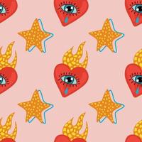 sacred heart cute seamless pattern design for wrapping paper vector