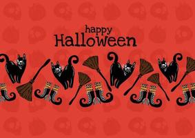 cute items spooky banner design for halloween vector