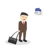 businessman lazy for monday design vector