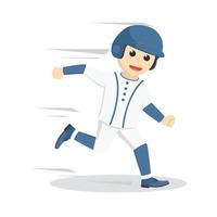 BaseBall Player running To The Safe Point design character on white background vector