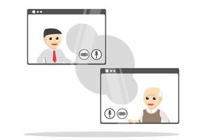 Video call with parents design character on white background vector