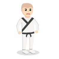 Karate man standing pose design character on white background vector