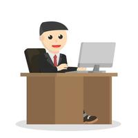 businessman work on office desk design character vector