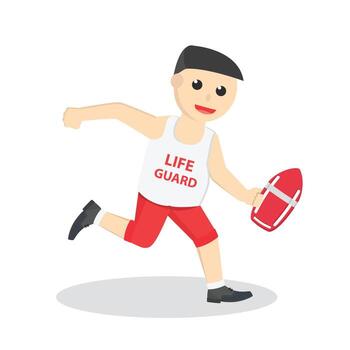 Life Guard Running To Rescue design character on white background vector
