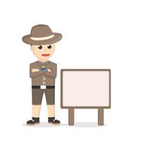 boy scout and sign design character on white background vector