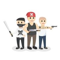 Gangster In Action design character on white background vector