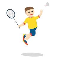 badminton player smash design character on white background vector