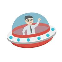 nerd ride ufo design character on white background vector
