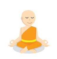monk meditate design character on white background vector