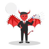 evil businessman with megaphone and callout design character on white background vector