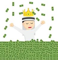 king bath in money design character on white background vector