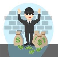 businessman thief caught design people vector