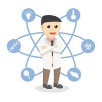 scientists icon job design character on white background vector