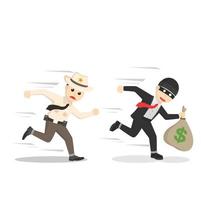 sheriff Catch the thief design character on white background vector