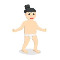 sumo taunt design character on white background vector