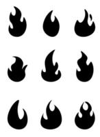 ilustración de diseño de vector de fuego aislado sobre fondo blanco